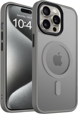 Caseex Back Cover for APPLE iPhone 15 Pro, Caseex Magnetic Translucent Back Case For iPhone 15 Pro(Grey, Magsafe, Pack of: 1)