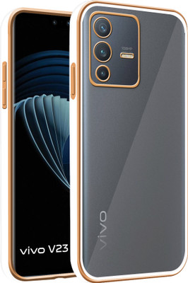 SMARTPOCKET Back Cover for Vivo V23 Pro 5G(White, Gold, 3D Case, Pack of: 1)