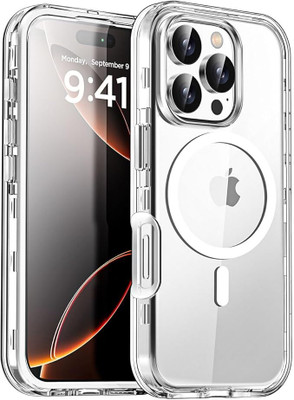 MagicalTech Back Cover for Apple iPhone 16 Pro MAX (Desert Titanium , Transparent, Magsafe , Silicon, Pack of: 1)(White, Magsafe, Silicon, Pack of: 1)