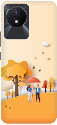 Fashion Crush Back Cover for VIVO Y02T 2252 Cute Love couple cartoon(Multicolor, Hard Case, Pack of: 1)