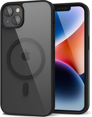 Trendbuzz Back Cover for Back Cover for iphone 14plus clear case(Black, Camera Bump Protector, Pack of: 1)