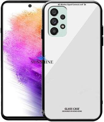SUNSHINE Back Cover for SAMSUNG-A73 5G Luxurious 9H Toughened Glass Back Case Shockproof TPU Bumper(White, Dual Protection, Pack of: 1)