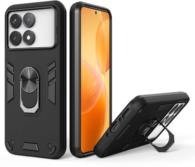Casotec Back Cover for Poco X6 Pro 5G, Mi Redmi K70E 5G(Black, Ring Case, Pack of: 1)