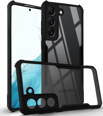 KING COVERS Back Cover for SAMSUNG-S22 (5G) (Crystal Glass Back | Camera Protection | Shockproof Bumpers )(Black, Grip Case, Pack of: 1)