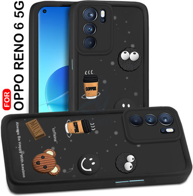 AESTMO Back Cover for Oppo Reno6 5G(Black, Dual Protection, Silicon, Pack of: 1)
