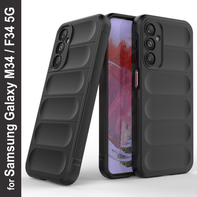 GLOBAL NOMAD Back Cover for Samsung Galaxy M34 5G(Black, Grip Case, Silicon, Pack of: 1)