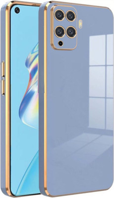 RESOURIS Back Cover for OPPO F19 Pro(Blue, Gold, Camera Bump Protector, Silicon, Pack of: 1)