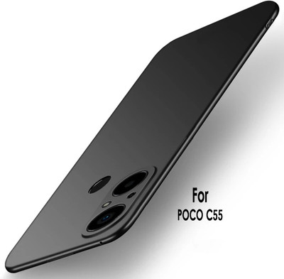 Micvir Back Cover for POCO C55(Black, Hard Case, Pack of: 1)