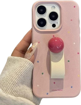 PEEPERLY Back Cover for iPhone 14 Pro Max Scratch Resistant Anti-Slip Shockproof Polka Dot Ball Ring Holder Case(Pink, Shock Proof, Pack of: 1)