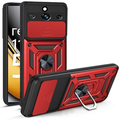 RUNICHA Back Cover for Realme 11 Pro(Red, Shock Proof, Pack of: 1)