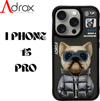 adrox Back Cover for iPhone 15 Pro Unique Protective Case Dog Designer Embroidery Compatible Hard Case(Multicolor, Shock Proof, Pack of: 1)