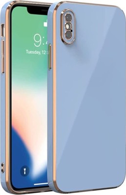 KARAS Back Cover for Apple iPhone Xs Max |View Electroplated Chrome 6D Case Soft TPU(Blue, Dual Protection, Silicon, Pack of: 1)