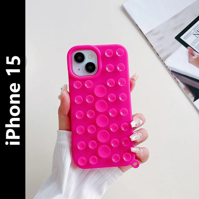 AKRIA Back Cover for Apple iPhone 15(Pink, Flexible, Silicon, Pack of: 1)