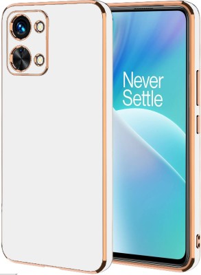 VAPRIF Back Cover for OnePlus Nord 2T 5G, Golden Line, Premium Soft Chrome Case | Silicon Gold Border(Black, Shock Proof, Silicon, Pack of: 1)
