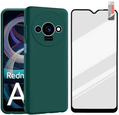 Imake Front & Back Case for Poco C61 (4G)(Green, Flexible)