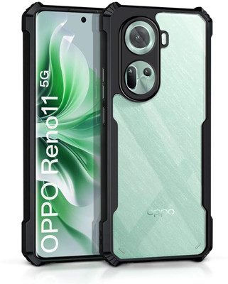 WOW Imagine Back Cover for Oppo Reno 11 5G 360 Degree Camera Protection | Transparent Hybrid(Black, Camera Bump Protector, Pack of: 1)