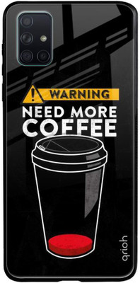 QRIOH Glass Back Cover for Samsung Galaxy A51(Multicolor, Grip Case, Silicon, Pack of: 1)