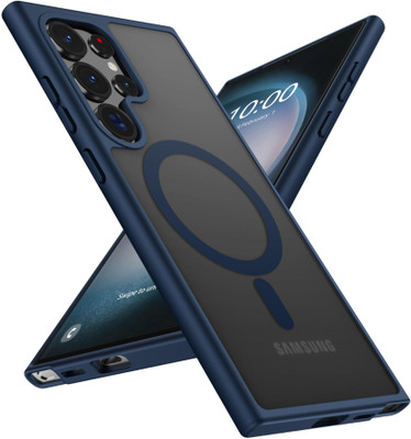 TYSSCHO Back Cover for Galaxy S24 Ultra MagneticFull Camera Protection Slim Wireless Anti-Scratch Matte Case(Blue, Shock Proof, Pack of: 1)
