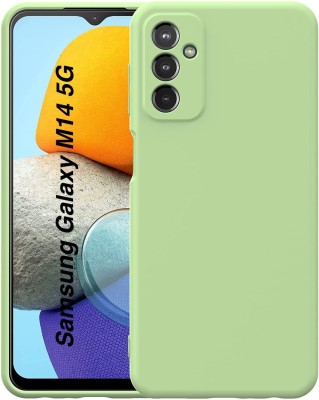 Coverskart Liquid Silicone Back Cover for Samsung Galaxy M14 5G, Silky-Soft Touch Full Body Protection Shockproof Case(Green, Camera Bump Protector, Silicon, Pack of: 1)