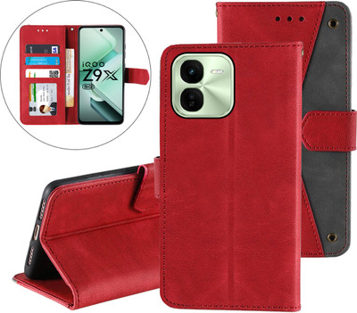 Autofocus Flip Cover for iQOO Z9x 5G(Red, Magnetic Case, Pack of: 1)
