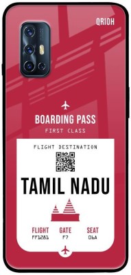 QRIOH Tamil Nadu City Glass Back Cover for Vivo V17(Red, Grip Case, Pack of: 1)