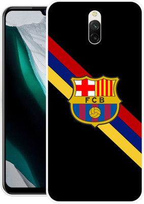FRONK Back Cover for Redmi 8A Dual, MZB8952IN, FCB, BARCELONA, LOGO, SIGN(Black, Flexible, Silicon, Pack of: 1)