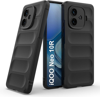 Casotec Back Cover for iQOO Neo 10R 5G(Black, Silicon, Pack of: 1)