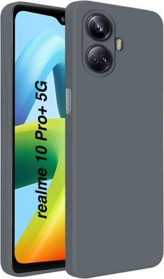 likgus Back Cover for Realme 10 Pro+ 5G, Liquid Silicone Full Body Protection Shockproof Case(Grey, Camera Bump Protector, Silicon, Pack of: 1)