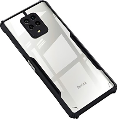 Sciforce Back Cover for Mi Redmi Note 9 Pro Max, Hybrid Hard Transparent Back TPU Bumper(Black, Transparent, Pack of: 1)