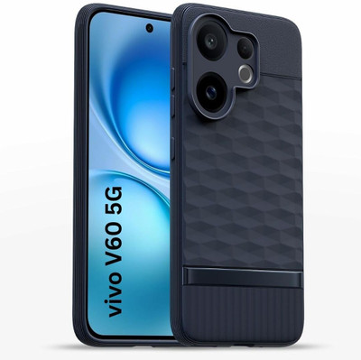 ADI Creations Back Cover for vivo V60 5G, Hexa Cube Design | Ultra Slim Soft Case | Inner Velvet Fabric(Blue, Microfiber Lining, Silicon, Pack of: 1)
