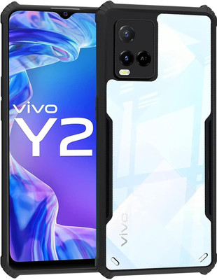 COVERHEAD Back Cover for Back Cover for Vivo Y21- Transparent Eagle Back Cover (Black, Dual Protection, Pack of: 1)(Black, Camera Bump Protector)