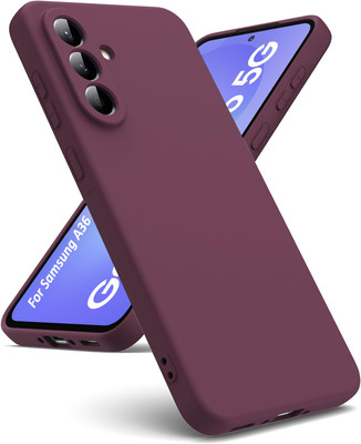 VONZEE Back Cover for Samsung A36 5G, Silky-Soft Full-Body Protective Phone Case, Shockproof Cover(Maroon, Shock Proof, Silicon, Pack of: 1)