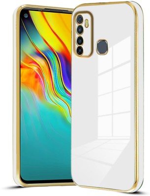 ANTICA Back Cover for Infinix Hot 9 |View Electroplated Chrome 6D Case Soft TPU(White, Dual Protection, Silicon, Pack of: 1)