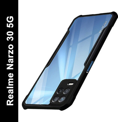 Micvir Back Cover for Realme Narzo 30 5G(Transparent, Black, Shock Proof, Pack of: 1)