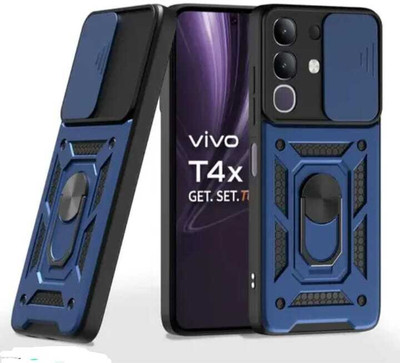 rmvrinda Back Cover for Rm Vrinda, vivo T4x 5G, Military-Grade Protection, Dual Layer Armor Design, Ring Stand Holder(Blue, Hard Case, Silicon, Pack of: 1)
