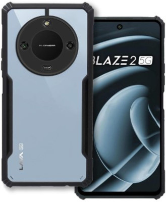 ALONZO Back Cover for LAVA Blaze 2 5G, Transparent Hybrid Hard PC Back TPU Bumper(Black, Transparent, Silicon, Pack of: 1)