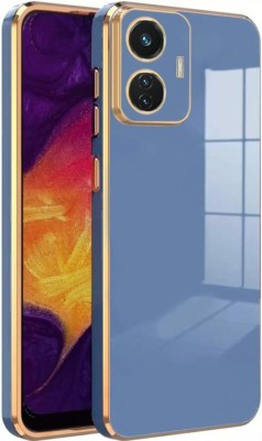 NICPIC Back Cover for Vivo iQOO Z6 PRO 5g(Blue, Gold, Camera Bump Protector, Silicon, Pack of: 1)