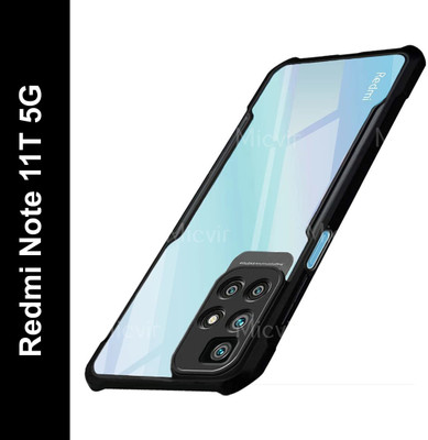 Micvir Back Cover for Mi Redmi Note 11T 5G, Poco M4 Pro 5G(Transparent, Black, Shock Proof, Pack of: 1)