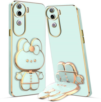 RESOURIS Back Cover for IQOO Z9S 5G, IQOO Z9s 5G, vivo V40e 5G(Green, Gold, Cases with Holder, Silicon, Pack of: 1)