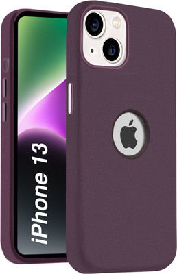 Coverskart Premium Leather Back Cover for Apple iPhone 13, Hybird Anti shock Drop Protection Alloy Buttons inner Velvet(Purple, Microfiber Lining, Pack of: 1)
