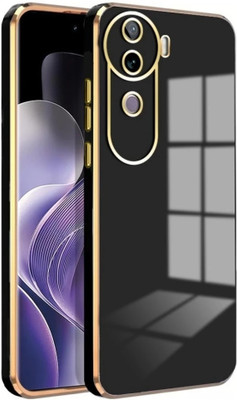 RESOURIS Back Cover for IQOO Z9S 5G, IQOO Z9s 5G, vivo V40e 5G(Black, Gold, Camera Bump Protector, Silicon, Pack of: 1)