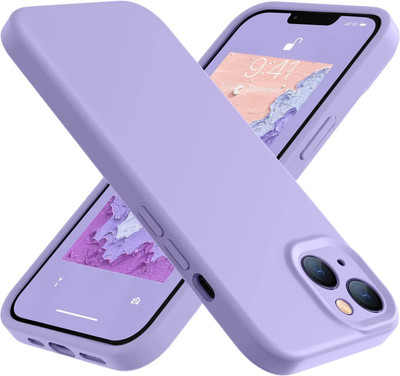 RiverForest Back Cover for Iphone 13, Soft Liquid Silicone Slim Protective, Case For Iphone 13(Purple, Dual Protection, Pack of: 1)