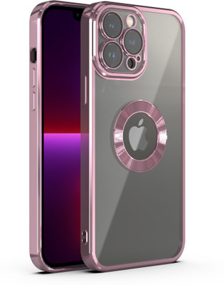 Systek Back Cover for Apple iPhone 15 Pro, iPhone 15 Pro, Electroplating Logo View, Rose Gold(Pink, Transparent, Camera Bump Protector, Pack of: 1)