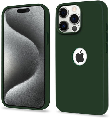 Pikkme Back Cover for iPhone 15 Pro Max(Green, Grip Case, Silicon, Pack of: 1)