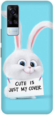 play fast Back Cover for vivo Y53s, V2058, CUTE, BUNNY, CAT, RABBIT, CUTE IS JUST MY COVER(White, Hard Case, Pack of: 1)
