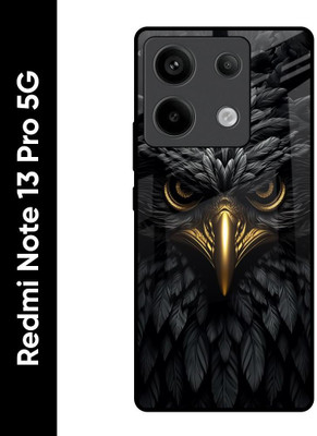 QRIOH Glass Back Cover for Redmi Note 13 Pro 5G(Grey, Grip Case, Pack of: 1)
