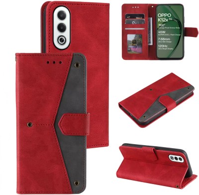 Wowcase Back Cover for Oppo K12x 5g(Multicolor, Red, Cases with Holder, Pack of: 1)