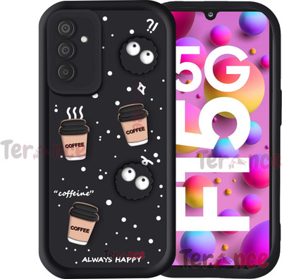 TERANCE Back Cover for Samsung Galaxy F15 5G|Cute Fun Cartoon 3D Ball Coffee Silicone Case | Body Protection |(Black, Grip Case, Pack of: 1)