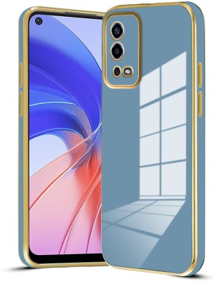 ALLNEEDS Back Cover for Oppo A55 4G |View Electroplated Chrome 6D Case Soft TPU(Blue, Camera Bump Protector, Silicon, Pack of: 1)