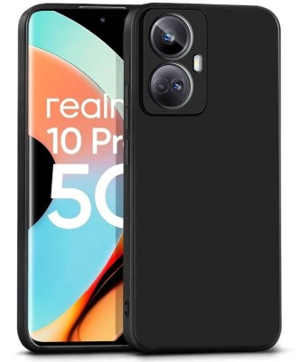 S-Softline Back Cover for Realme 10 Pro Plus 5G, Protective Shockproof Plain Silicon(Black, Pack of: 1)